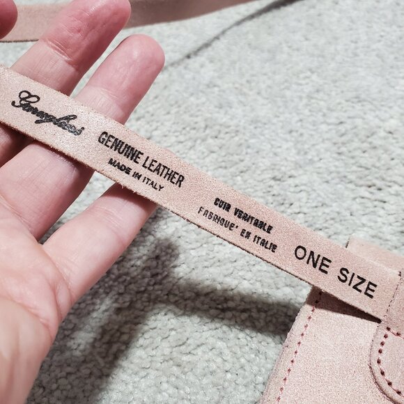 GARUGLIERI Italian Leather Belt Bag Waist Fanny Pack Purse Pastel Pink 7" x 4.5" - Picture 12 of 14